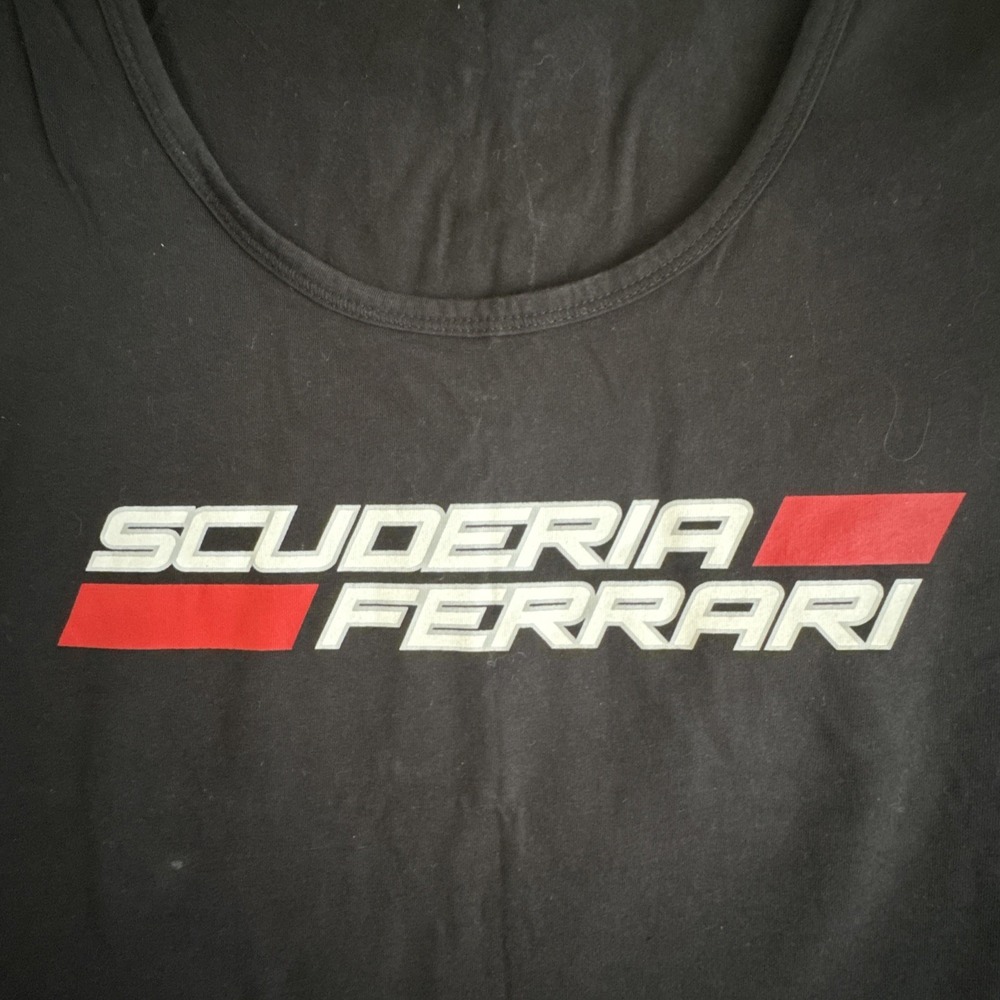Women's black Scuderia Ferrari logo t-shirt Sz XL - Picture 2 of 8